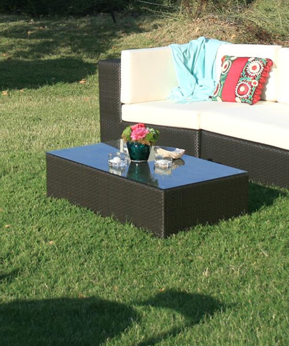 Wicker Coffee Table, Glass